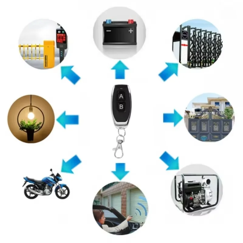 Universal 433 Wireless Cloning Starter - Handheld 2-Button Remote for Copying Garage Door Gate Keys