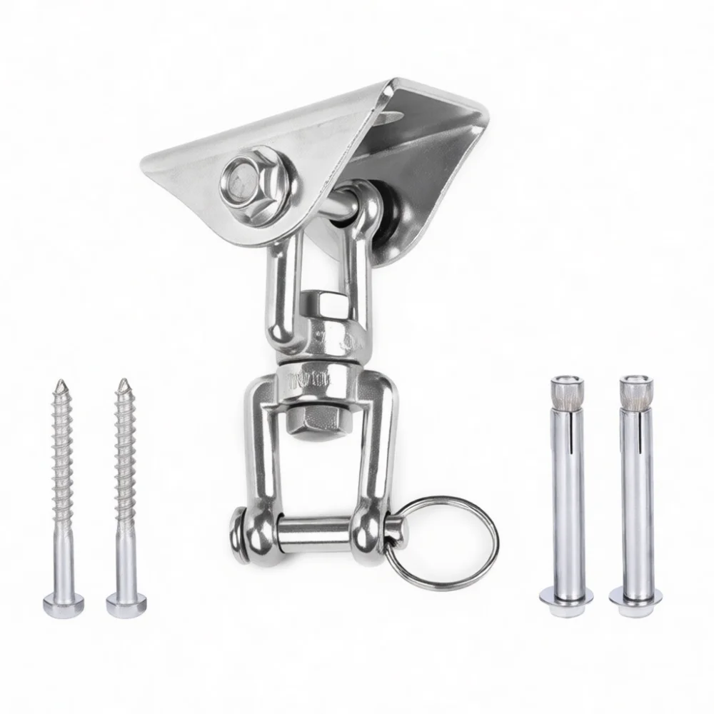 Professional Stainless Steel Swivel Hook For Hammock Aerial Yoga Swing Suspension Heavy Duty Ceiling Mount Anchor Bracket