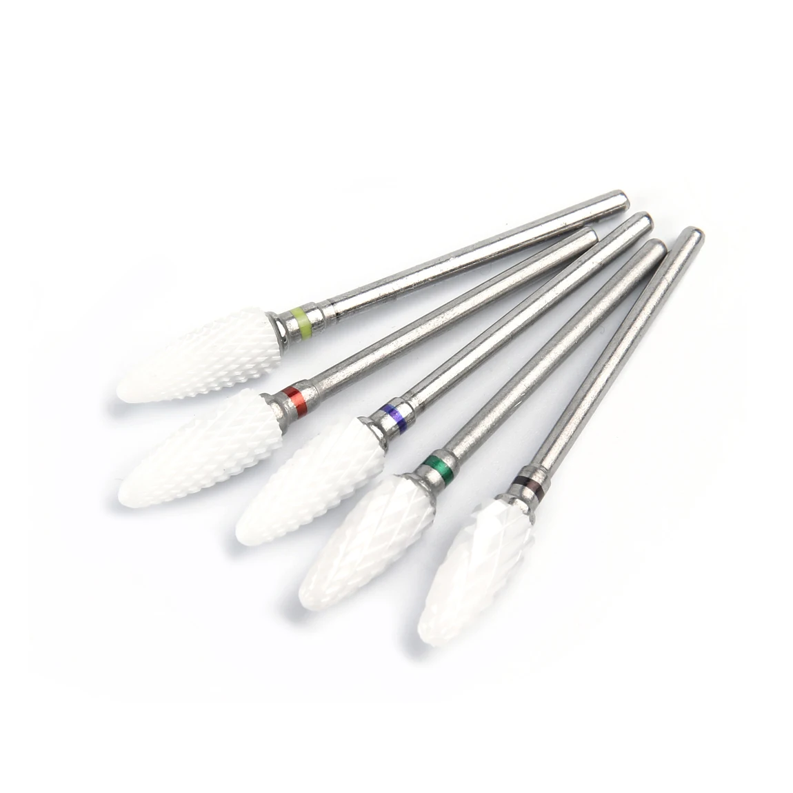 5 قطع/مجموعة مثقاب أظافر سيراميك احترافي على شكل ذرة لقم سيراميك لتشكيل وتلميع وإزالة أظافر جل الأكريليك #5