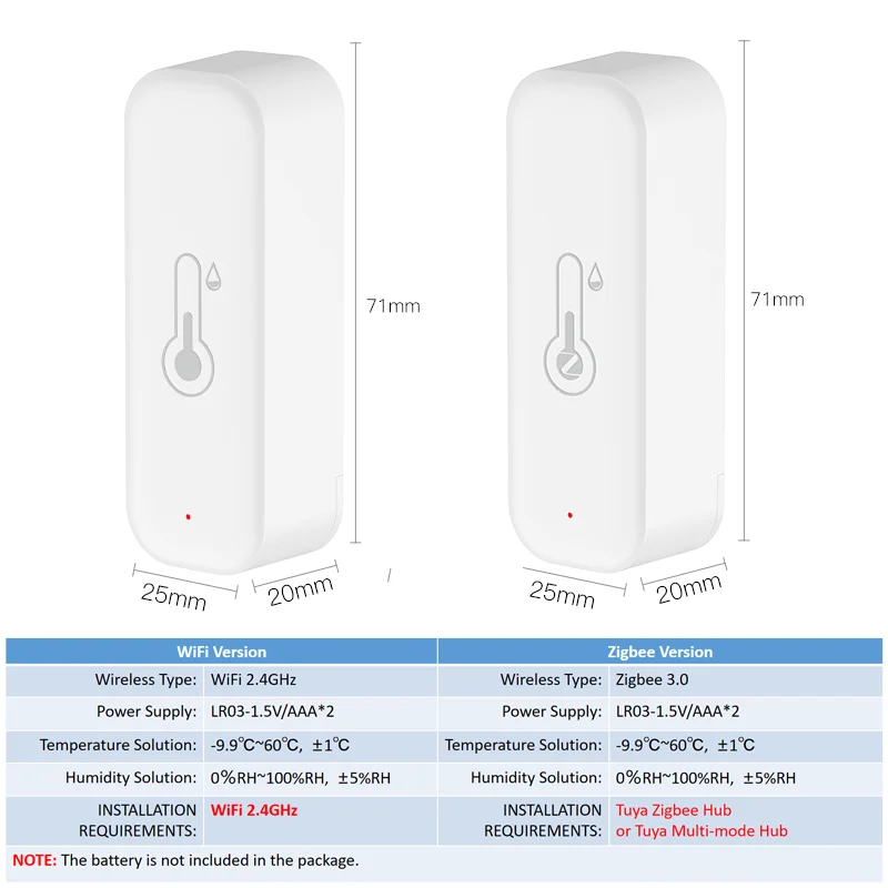 Tuya WiFi Temperature and Humidity Smart Home Thermometer Hygrometer APP Remote Alarm Work with Alexa Google Home