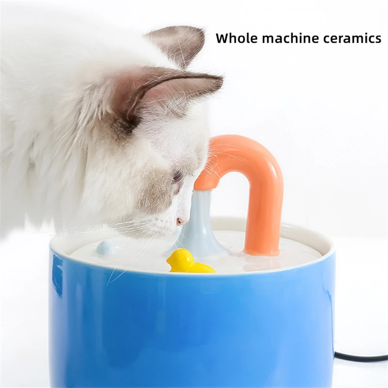 1.3LCat Drinking Bowls Cat Water Fountain Drinker For Cats Ceramic Indoor Decor Dogs Drinking Bowl Cat Water Dispenser Pets