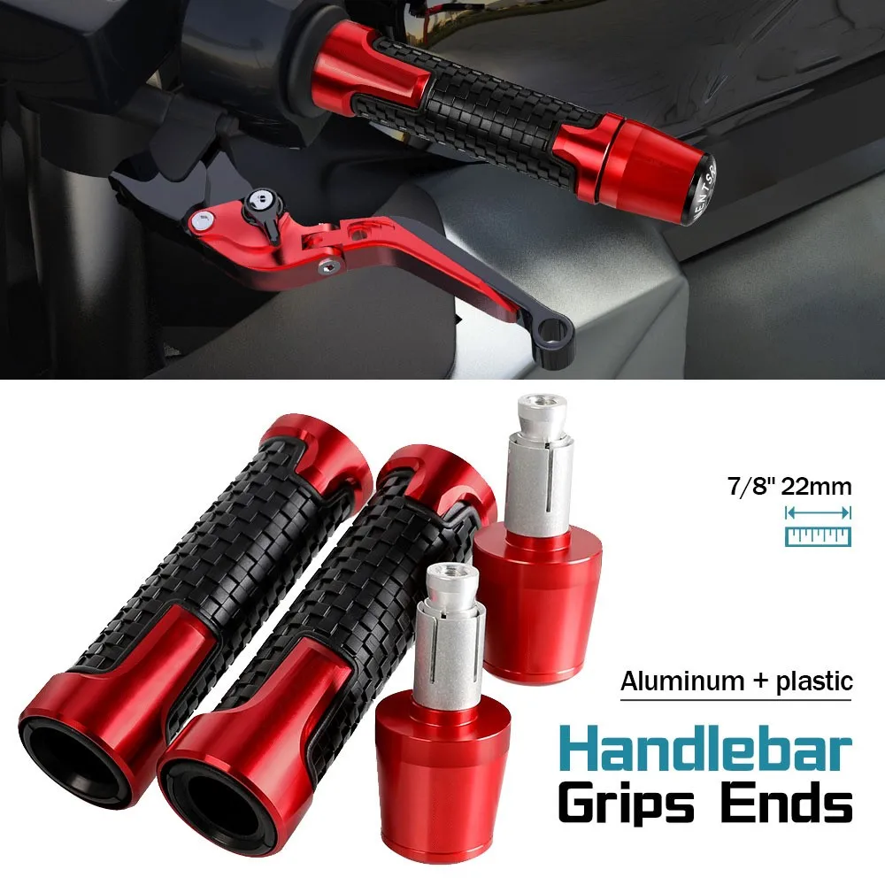 7/8''22mm Motorcycle CNC handlebar grip ends handle bar grips For Honda TRANSALP 600 VH/VJ VK/VL VM/VN VP/VR/VS TRANSALP600