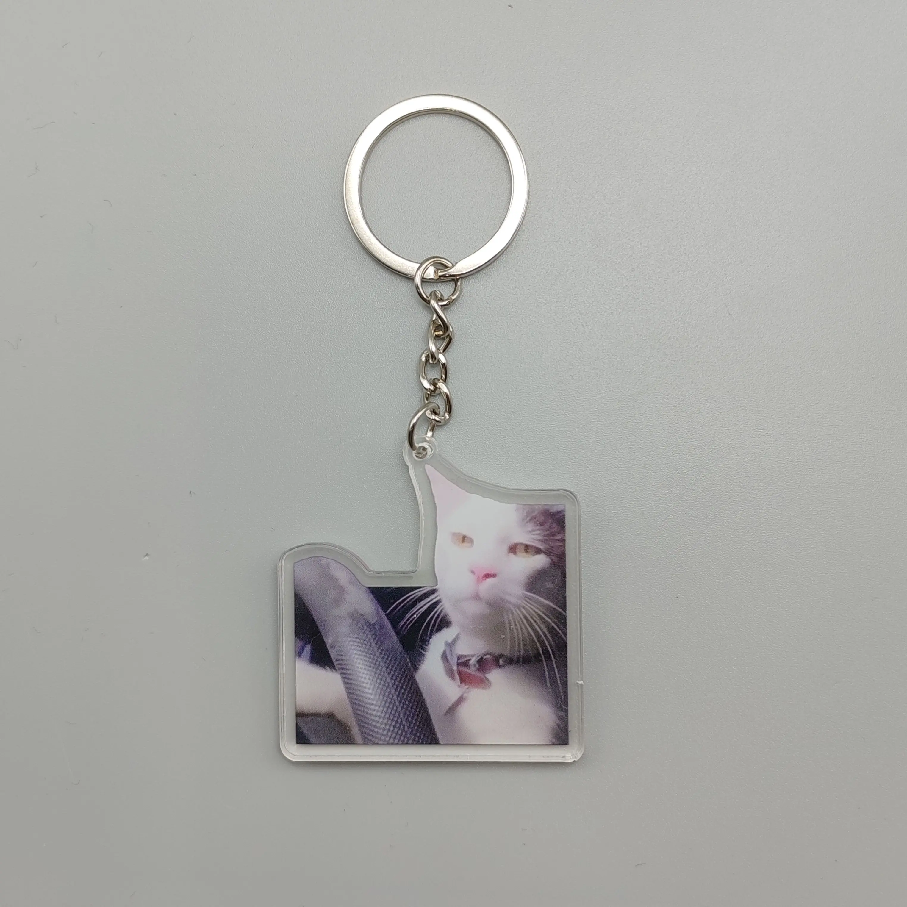 Cat Meme Louie The Driving Cat Meme Funny Cat Cute Cat Cool Keyring Shiny Keychain Ornament Gift For Friend Bag Pendant