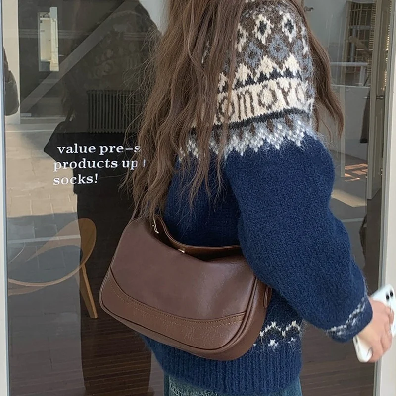 

Women Maillard Retro Crossbody Dumpling Bag Lady Valentine Day Gifts Shoulder Bag Female Niche Outdoor Commute Versatile Handbag