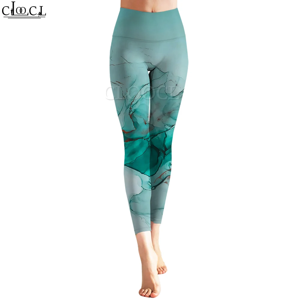 CLOOCL Women Legging Green Texture 3D Printed Trousers Female for Outdoor Workout Push Up Stretchy Legging High Waist Pants