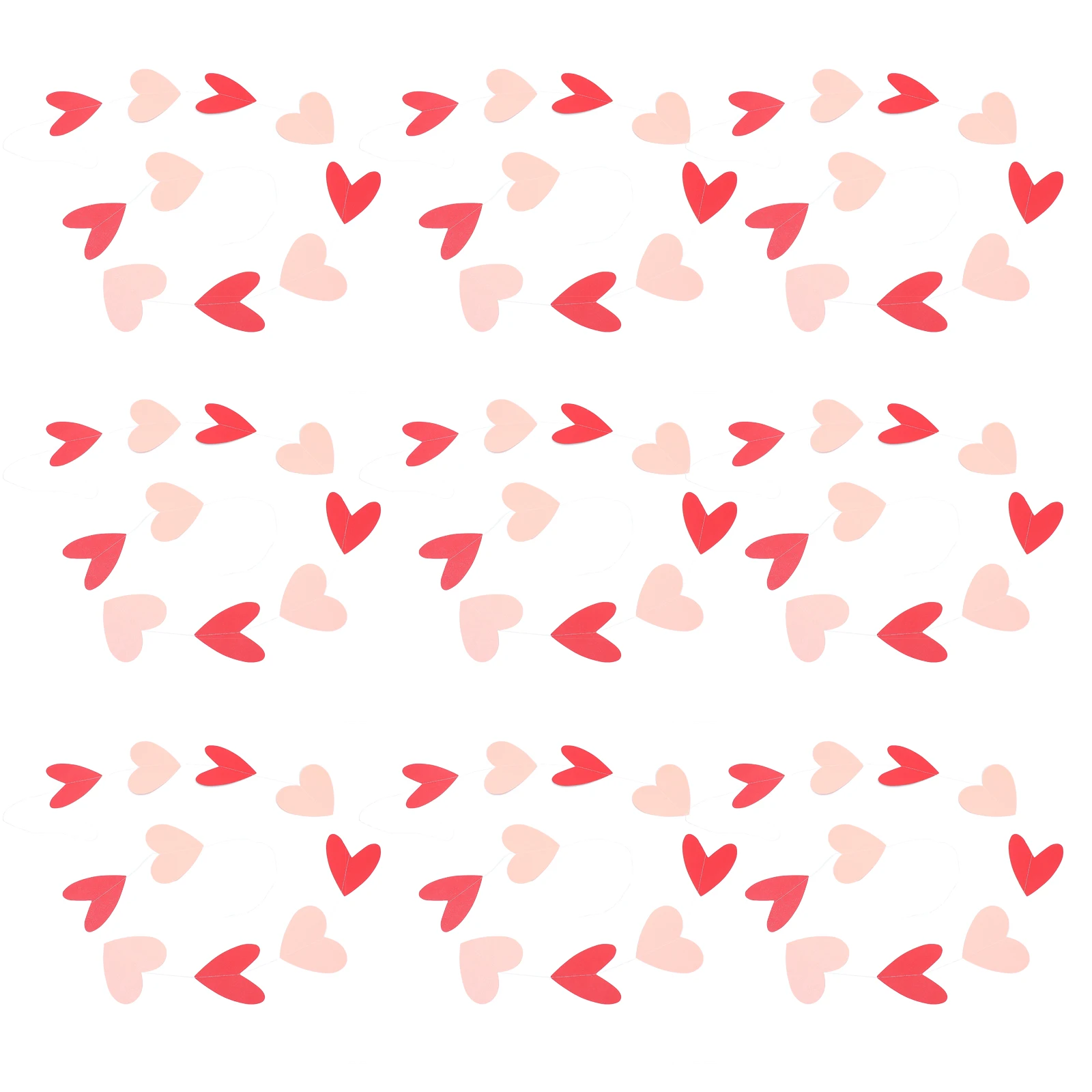 

10 Pcs Heart-shaped Wedding Flower Banner Our Paper Hanging Valentines Day Decorations
