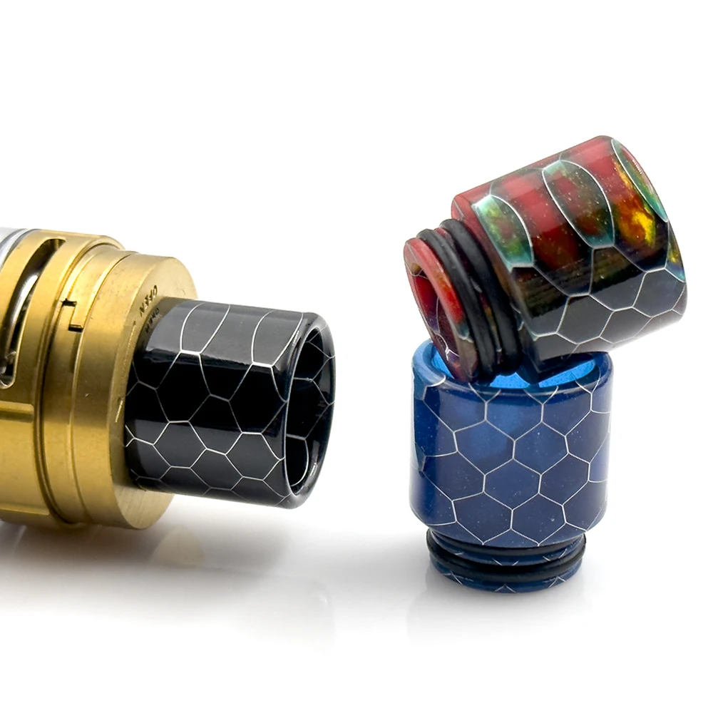 Boquilla de resina 810 de piel de serpiente, punta de goteo epoxi para TFV12 Dead Rabbit RDA, accesorios para Vaper de tanque