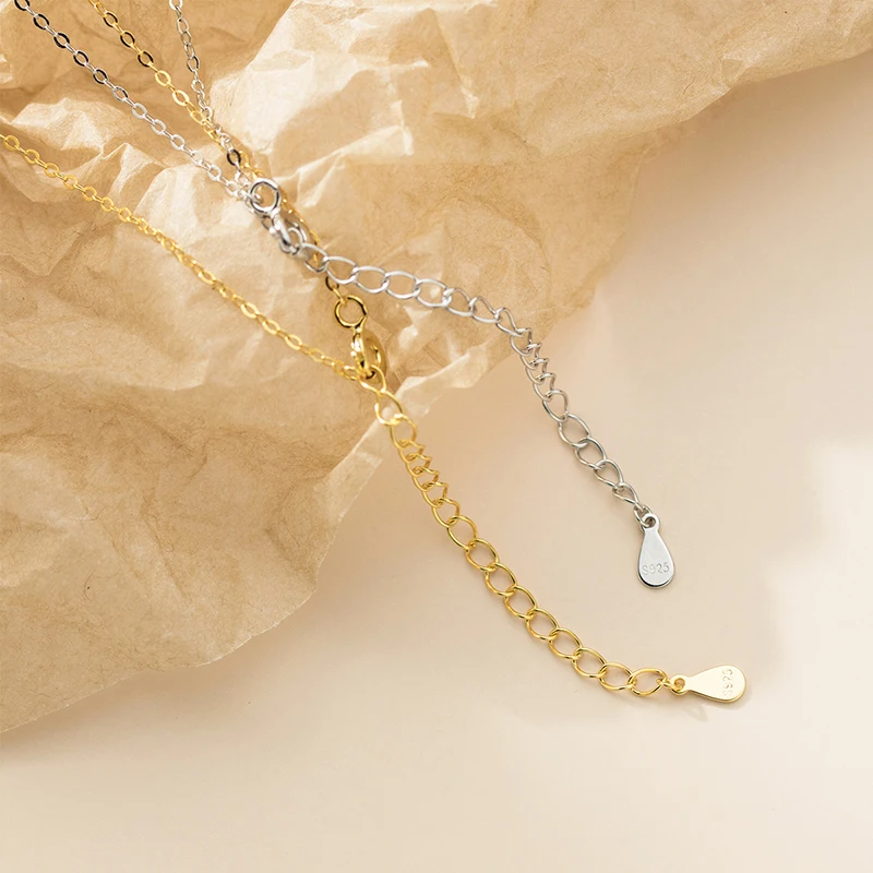 WANTME 925 Sterling Silver Fashion Interlocking Romantic Charm Chain Necklace for Women Elegant Luxury Zircon Wedding Jewelry 6