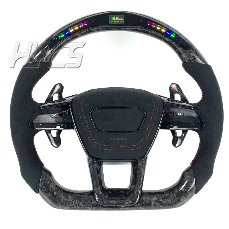 

Car Interior Forged LED Carbon Fiber Steering Wheel for RS RS3 RS7 A3 A4 A5 A7 B7 Q7 Q8 Sq8 S6 S7