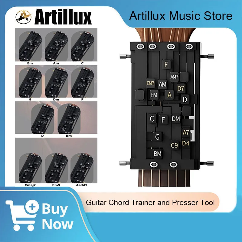 1Set Guitar Chord Trainer & Presser Tool Portable Lightweight Guitar Training Aids for Enthusiasts Gatherings Event and Beginner