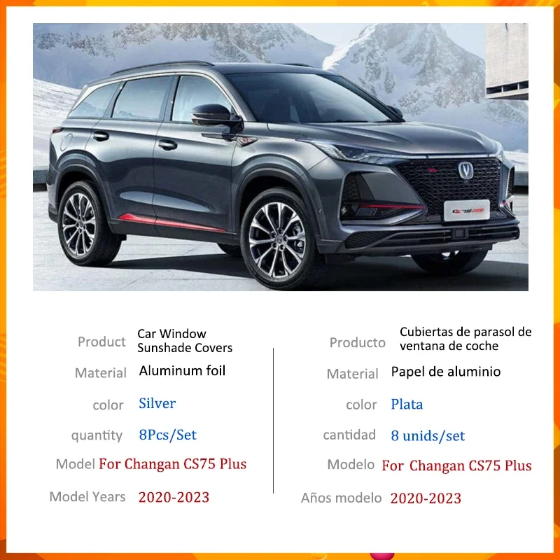 سيارة التغطية الكاملة ظلة ل Changan CS75 زائد 2023 2022 2021 2020 نافذة الشمس الظل التظليل الزجاج الأمامي قناع اكسسوارات السيارات