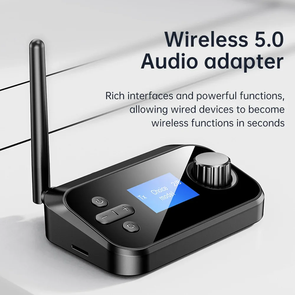 Receptor y transmisor de Audio Bluetooth, adaptador inalámbrico estéreo Coaxial óptico AUX de 3,5mm, convertidor DAC para TV, PC, Kit de auriculares para coche
