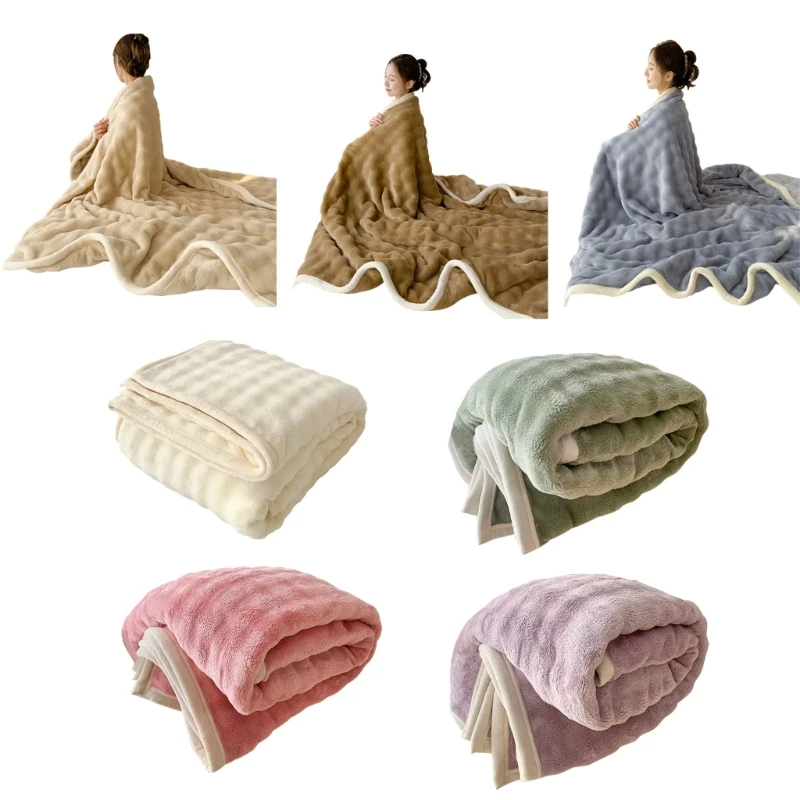 K1MF Comfort Blanket Plushie Throw for Sleeping or Picnics 150x200cm in Plain Color Optional Easy to Clean