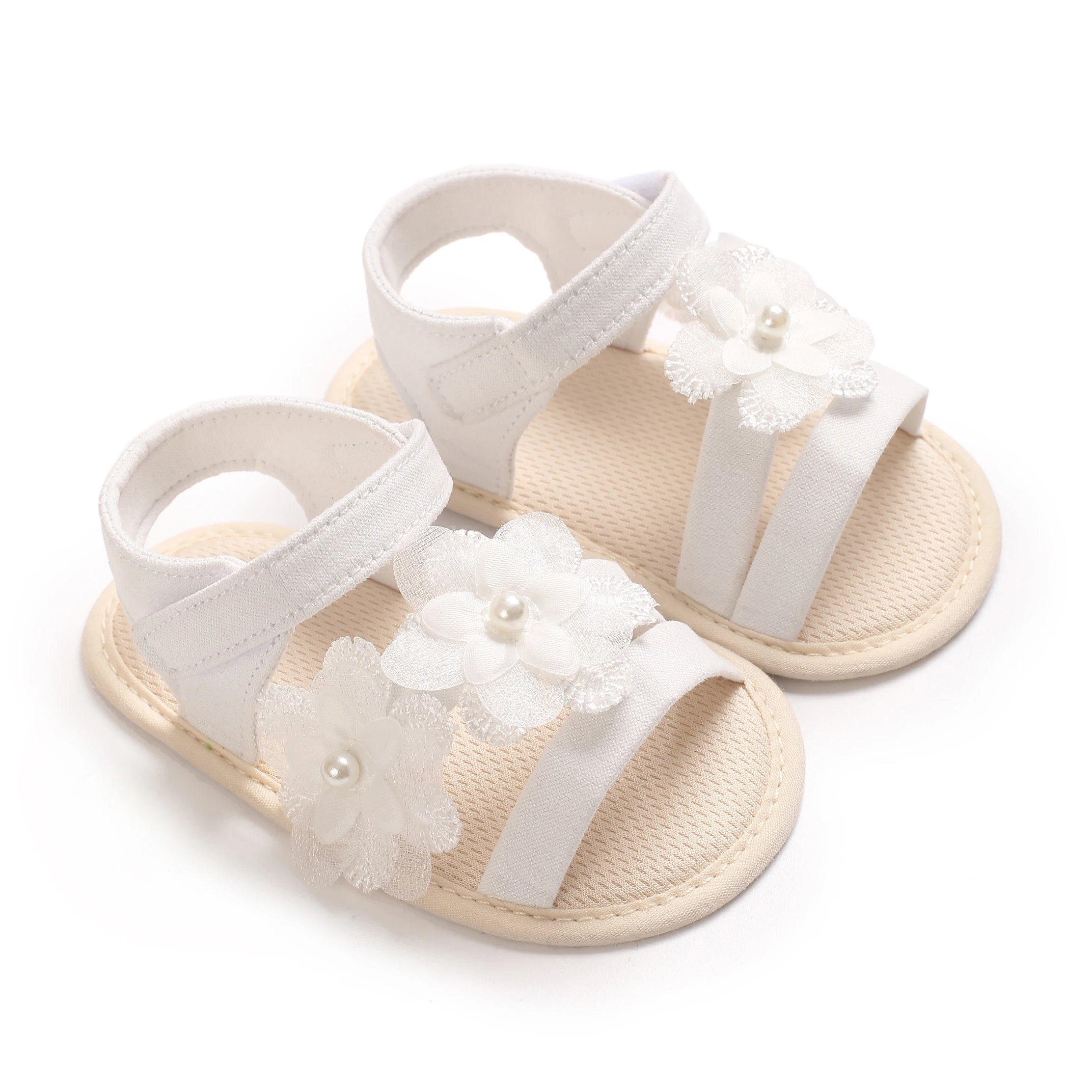 Casual White Baby Girl Sandals Breathable Open Toe Anti Slip Toddler First Walker Shoes Summer Outdoor Party Beach Slipper