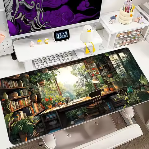 Green Plant Aesthetic Mouse Pad 900x400MM Large Gaming Mousepad Keyboard Gamer Rubber Anti-wrinkle Anti-Slip Bottom Desk Mat