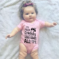 I'm Proof Daddy Does Noe Play Vido Game Baby Clothes Girls Boys Bodysuit One Piece Short Sleeve Newborn Outfit