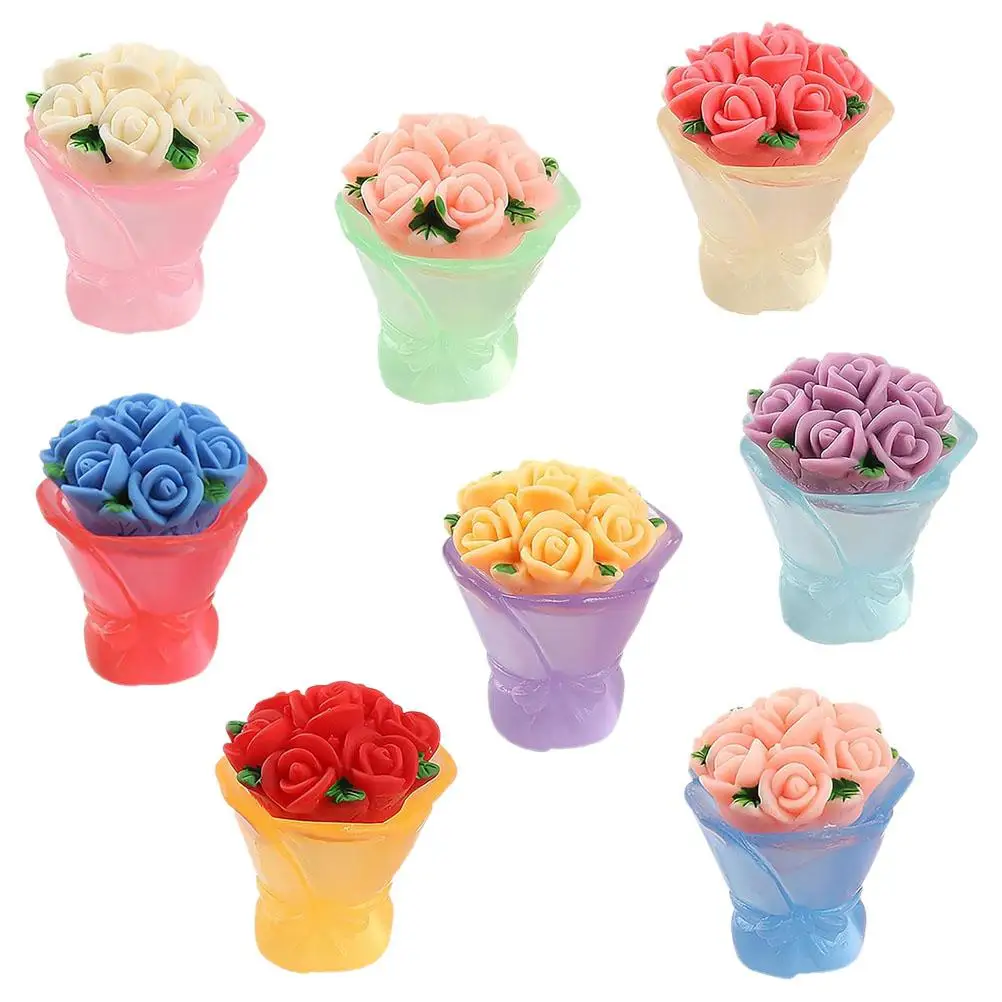 

8 Pcs Rose Bouquet Artificial Artificial Potted Plants Flowers Realistic DIY Decoration Compact Design Dollhouse L scape