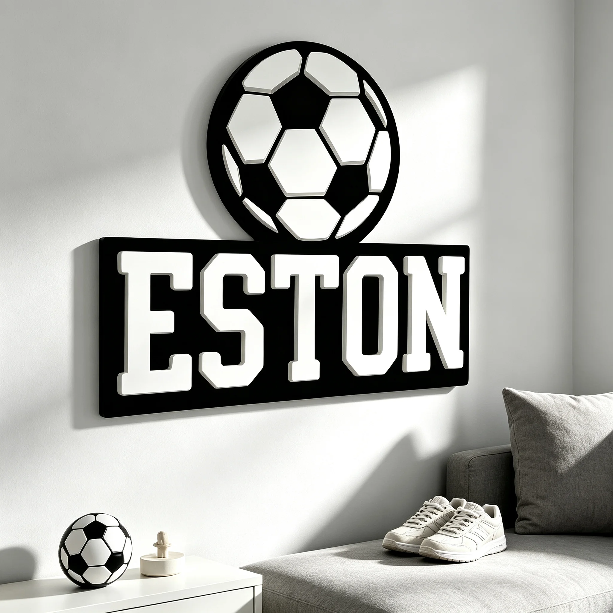 1Pc Custom Football Style Wooden Plaque Sign,Home Room Office School Wall Decor,DIY Paintable,Nursery Birthday Wedding Gift view 3