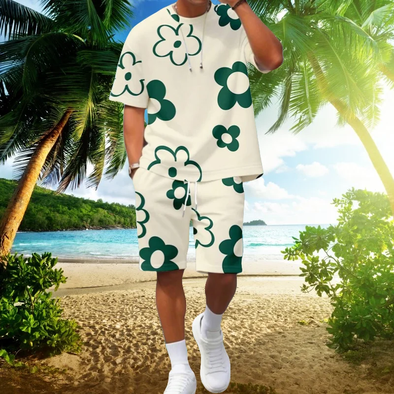 

Лето 2022, пляжный отдых, шорты с короткими рукавами, костюм для взрослых, спортивная мода, уличный отдых, мужской простой и удобный костюм