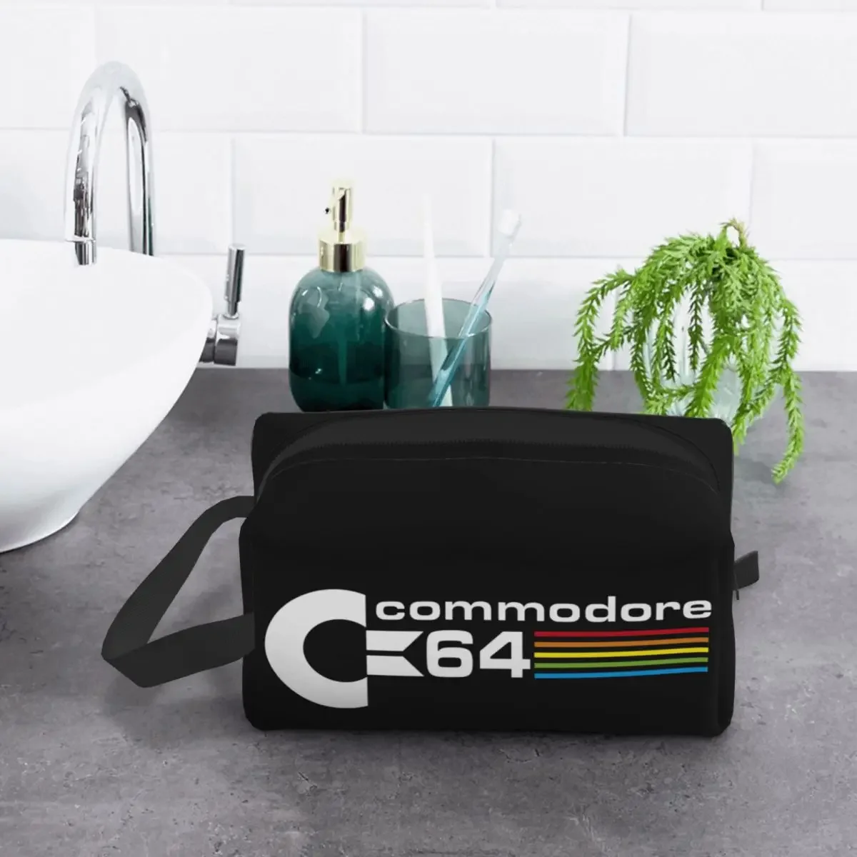 Fashion Commodore 64 borsa da toilette da viaggio per donna C64 Amiga Computer trucco borsa cosmetica Beauty Storage Dopp Kit