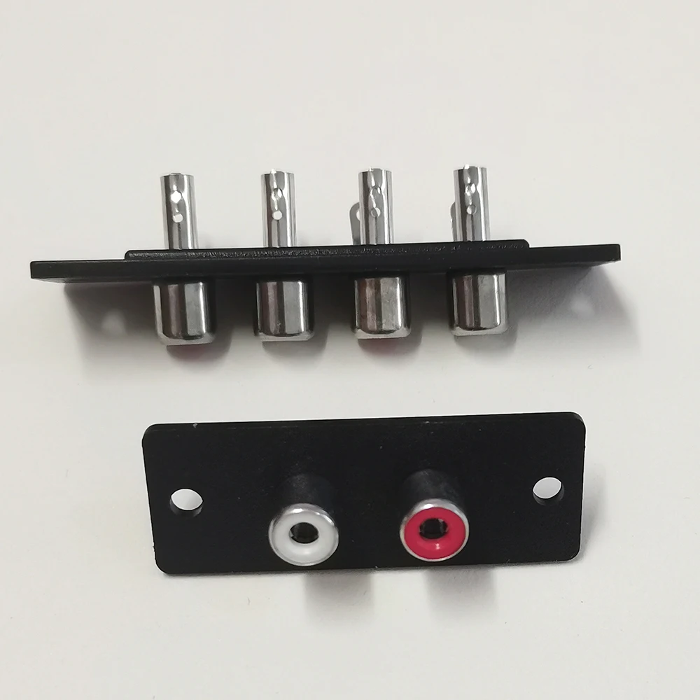 1 Stück 53*20mm 75*20mm 2/4-Wege 2/4-Loch RCA-Buchse Wandmontageplatte Eingangs-Phono-Chassis-Buchse AV-Audio-Adapter – Detail 6