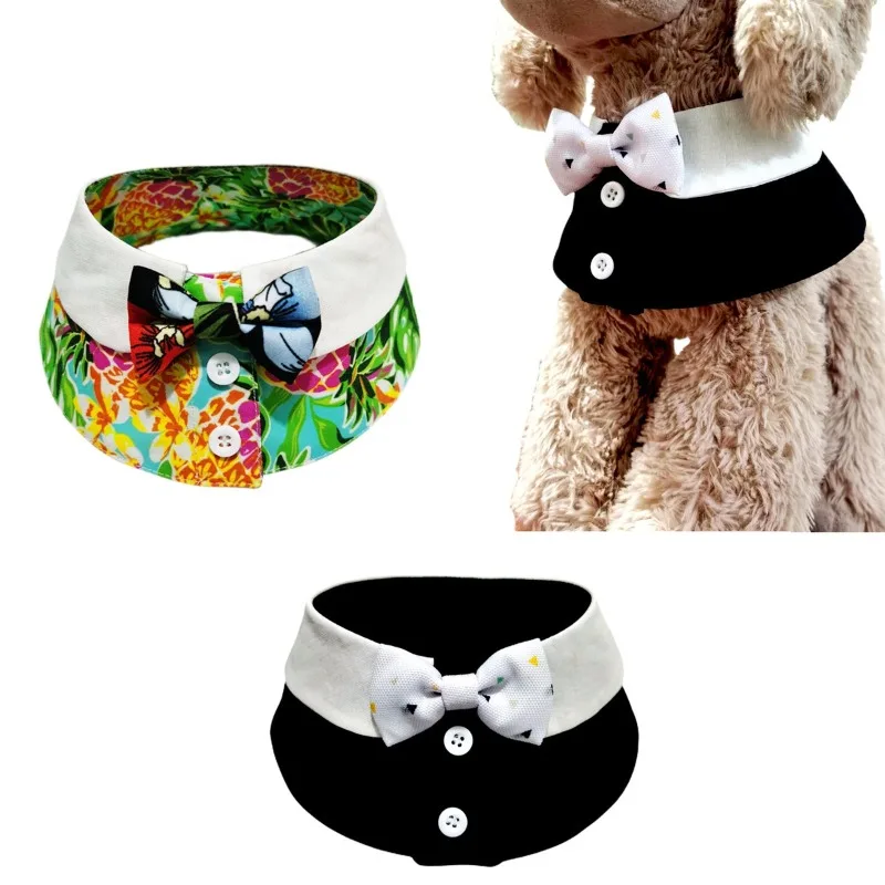 

10pcs New Hawaiian Pet Suit Collar Scarf Bow Tie Bib Pet Fake Collar Dog Accessories