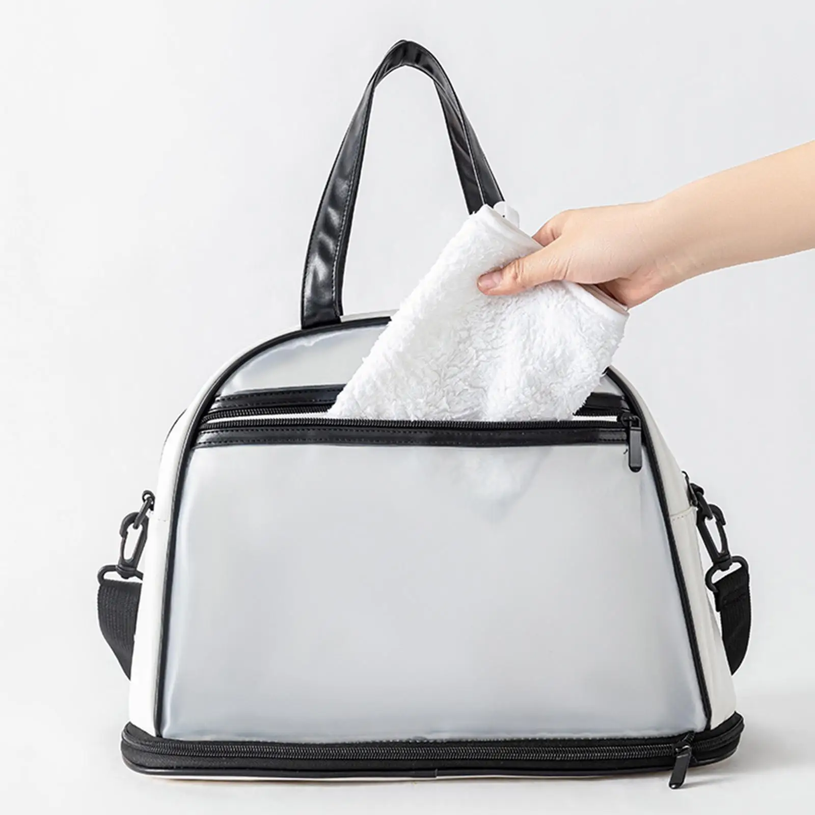 Swimming Beach Bag Storage Organizer Handheld Pouch Zipper Modern Dry and Wet Separation Stylish Handbag for Travel Workout