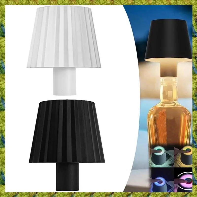 UISN مصباح زجاجة لاسلكي، 3 أضواء زجاجة يعتم ستبليس اللون، مصباح زجاجة النبيذ LED مصباح طاولة لاسلكي محمول للحانات #2