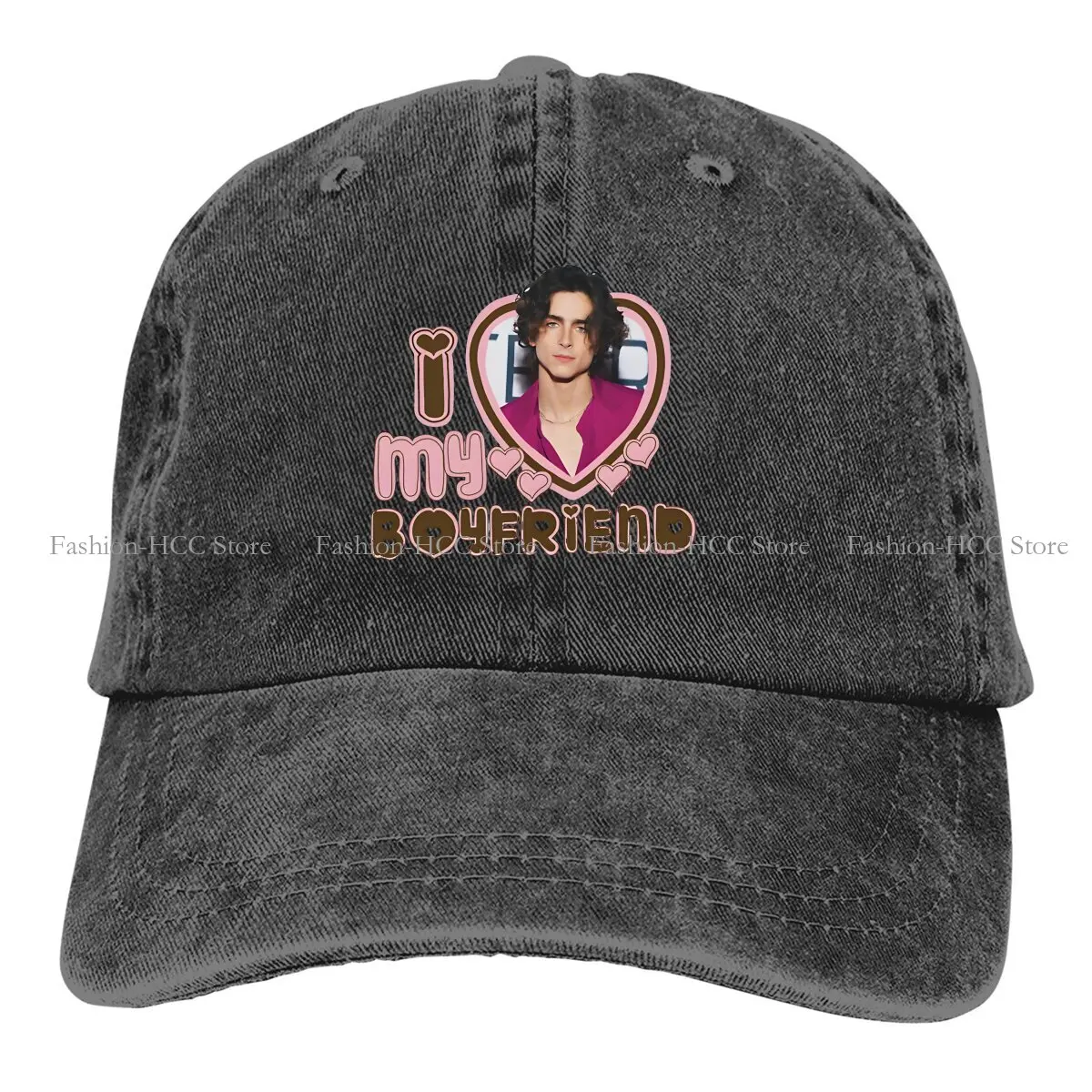 I Heart My Boyfriend Baseball Cap Men Hats Women Visor Protection Snapback Timothée Chalamet Caps