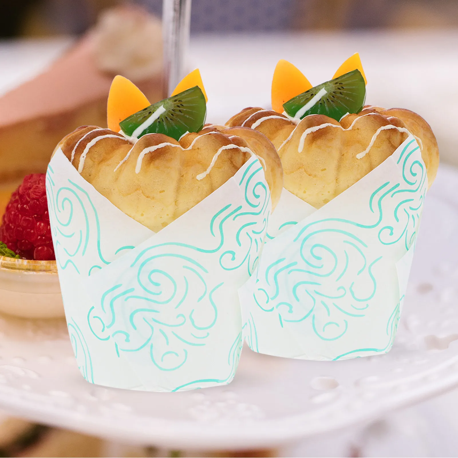 50 pcs Cupcake Liners Tulip Shape Baking Cups For Wedding Birthday Party Shower Halloween Christmas Events Cupcake Wrappers