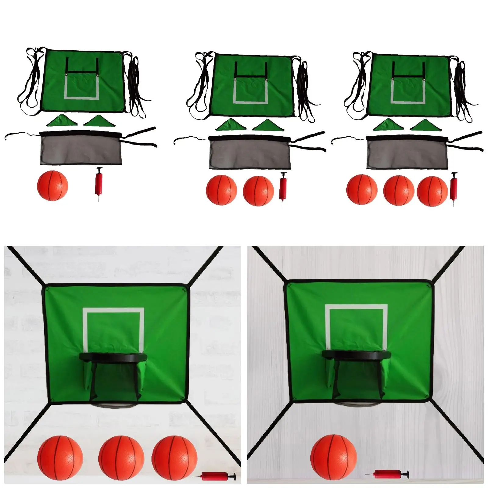 Basketball Hoop for Trampoline Basketball Frame Breakaway Rim for Dunking Sports Toy Goal Game Trampoline Accessories Green