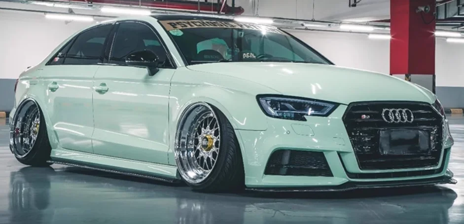 لأودي A3/S3 2014-2020 ReaI ألياف الكربون التنانير الجانبية مجموعة سبويلر