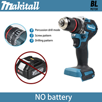 formakitaDDF487 Screwdriver Cordless Percussion Drill 18V Electric Variable Speed Brushless Motor Impact Power Tools Power Drill