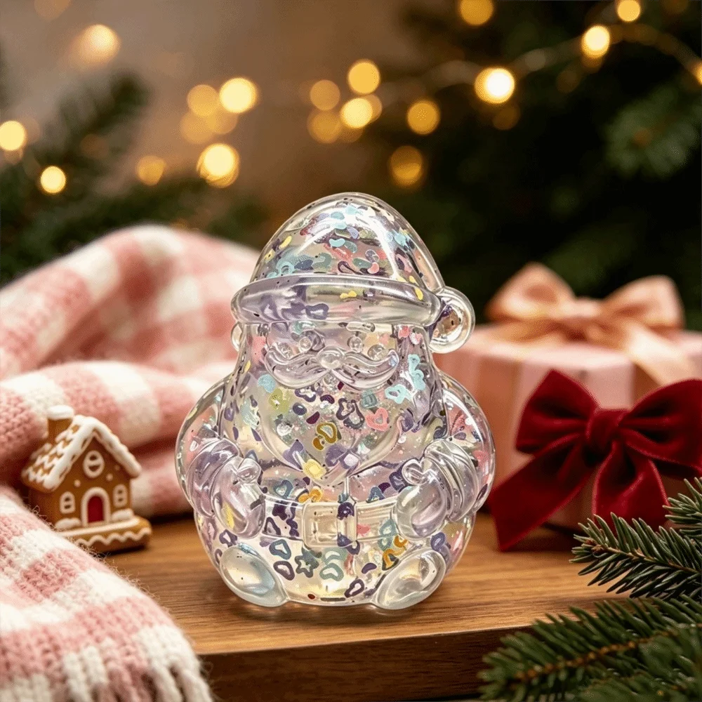 Christmas Tree/Santa Claus Shape Christmas Pinch Squishy Toy Glitter Slow Rebound Xmas Anti Stress Squeeze Toy TPR With Sequins