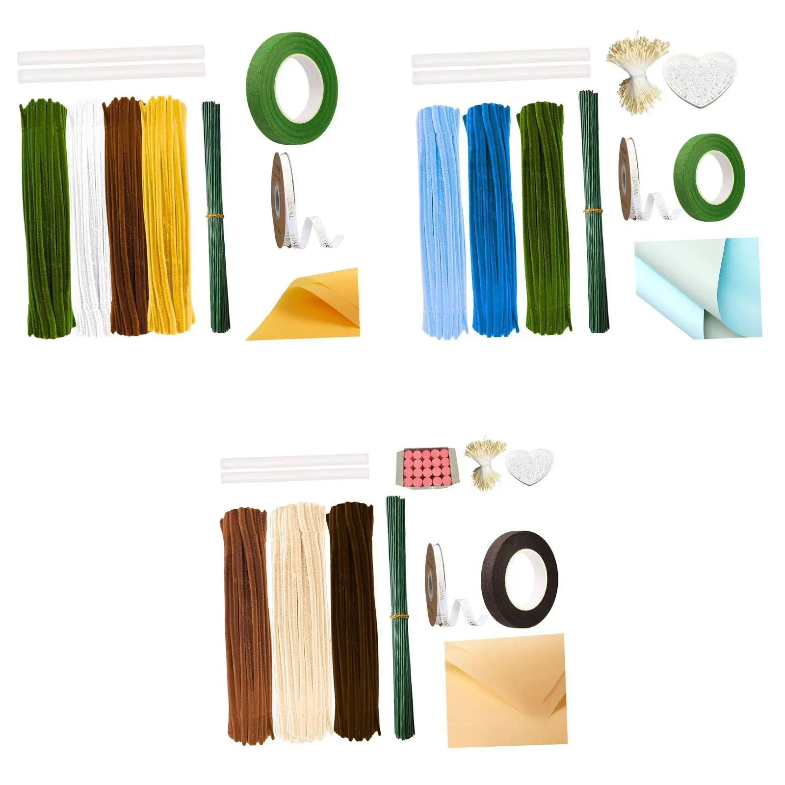 Pfeifenreiniger, Chenille-Stiel-Set für Zuhause, Festivals, DIY-Feiertagsdekoration, kreativer Blumenstrauß für die Herstellung von Bastelarbeiten, Kunststrauß