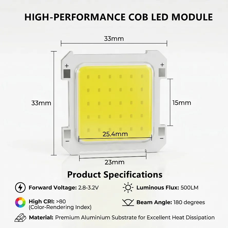 6 Light Colors 100~10PCS 3V LED COB Integrated Chip High Brightness Spotlight Tube Light Portable Camping Light Bulb Accessories view 5