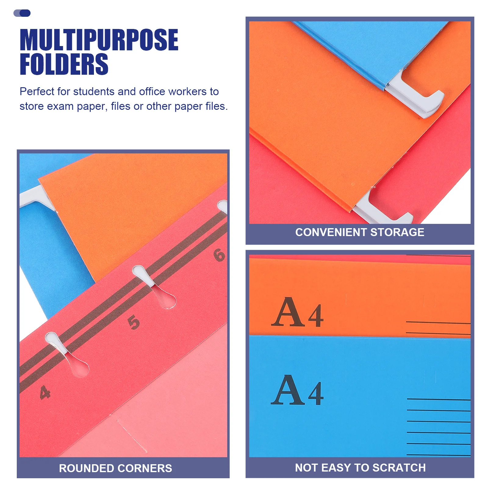 

10 pcs A4 File Folder Hanging File Holder Paper Wide Opening For Easy Office Organization Document Storage