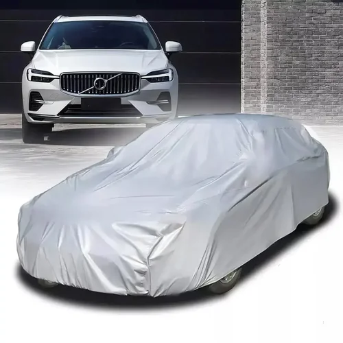 Imagen 2 del producto Funda Protectora para Auto, Exterior, Protección Solar, Nieve, UV, Invierno, Verano, SUV, Sedán, Parasol, Antipolvo, Impermeable, Negro, Plateado