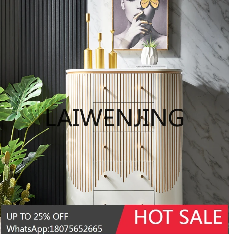 

Cream Style Chest of Drawers Modern Minimalist Marble Hallway Home Storage Storage Living Room Side Cabinet