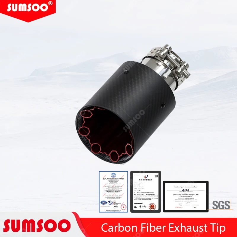 1 Piece Car Accessories 101mm Outlet Matte Carbon Fiber Exhaust For Universal Tailpipe Exhaust Pipes Modified Decorative