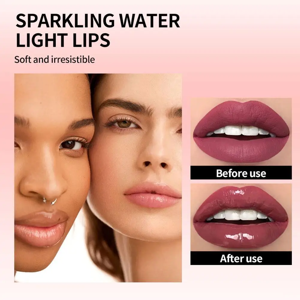 Brillo de labios con purpurina, Gel hidratante de gelatina, fresa, maquillaje de imprimación, fruta, cuidado de labios, aceite suave, H8m9