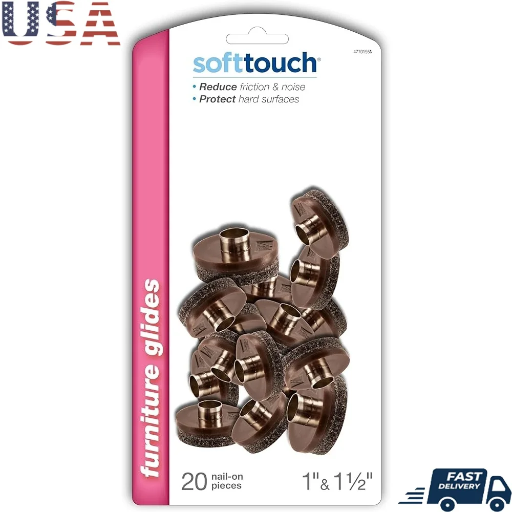 

Heavy Duty Felt Pads Wood Furniture Nail-On Installation 20 Piece Value Pack Round 1 inch 1.5 inch Reduce Noise Friction