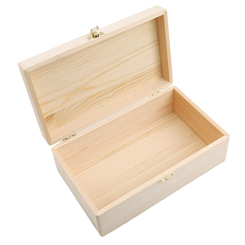 Log Color Scotch Pine Rectangular Wooden Storage Box Flip Solid Wood Gift Box Handmade Craft Home Case Box