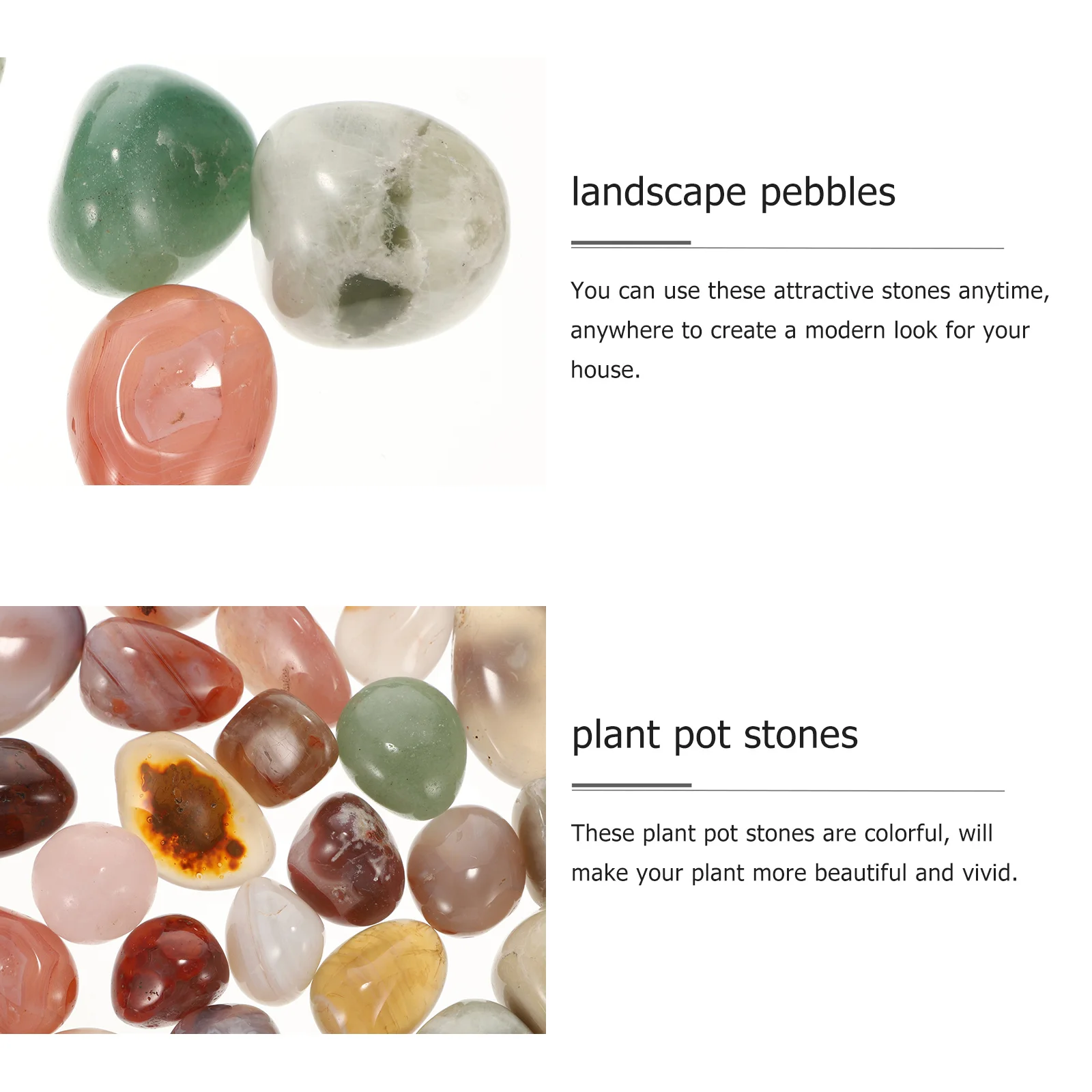 

500G Polished Colorful Natural Stone Chips Plant Pot Decoration Landscape Pebbles Vase Filler Aquarium Stones River Rocks Flower