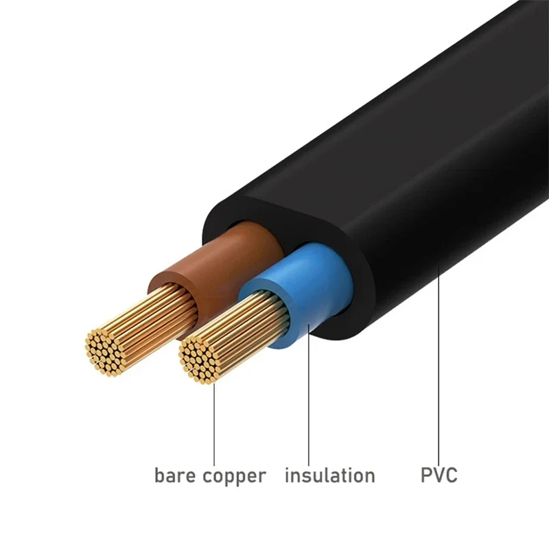EU Power Cord Angled TV Power Cord Cable Angled EU AC Power Kabel for Samsung TV Printers Camera Copper Line for PS5 PS4 XBox