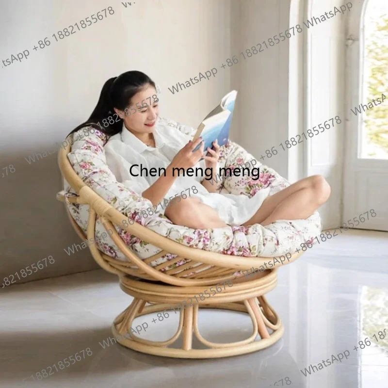 Living Room Single Chair Lazy Sofa Luxury Balcony Nordic Spinning Accent Chair Chaise Modern Rattan Fauteuil Salon FurnitureEz