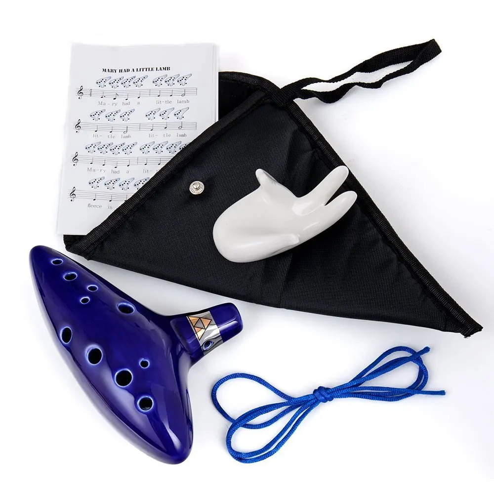 Ocarina 12 otwór Alto C klucz flet Ocarina Folk Instrument muzyczny flet Ocarina z książką piosenki z podstawką obudowa ochronna