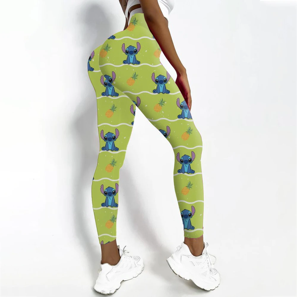 Disney Stitch print Themed Sexy Tight Fitting Women's Leggings Blood Disney Cartoon Elements Casual High Stretch Leggings