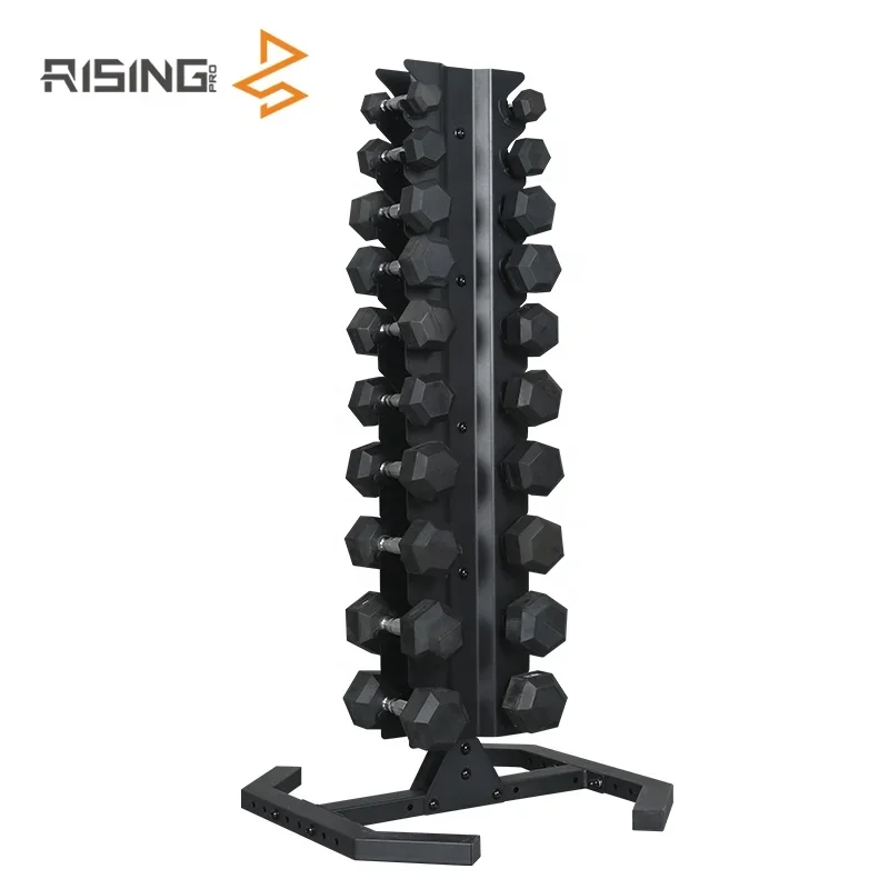 10 Tier Stand Commercial Home Gym High Quality Hex Dumbbell Set Racks Store 10 pairs of dumbbells