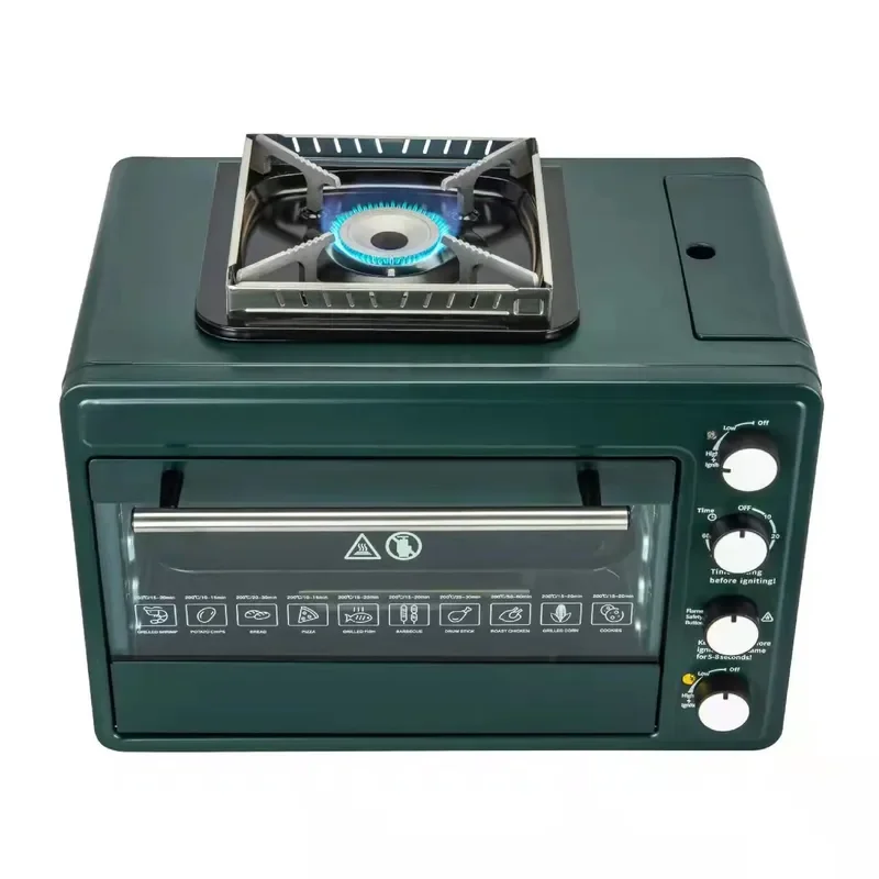 Portable Windproof 25L Gas Oven Stove for Outdoor Camping Multi-Functional Aluminum Alloy Integrated Cookware for Camping